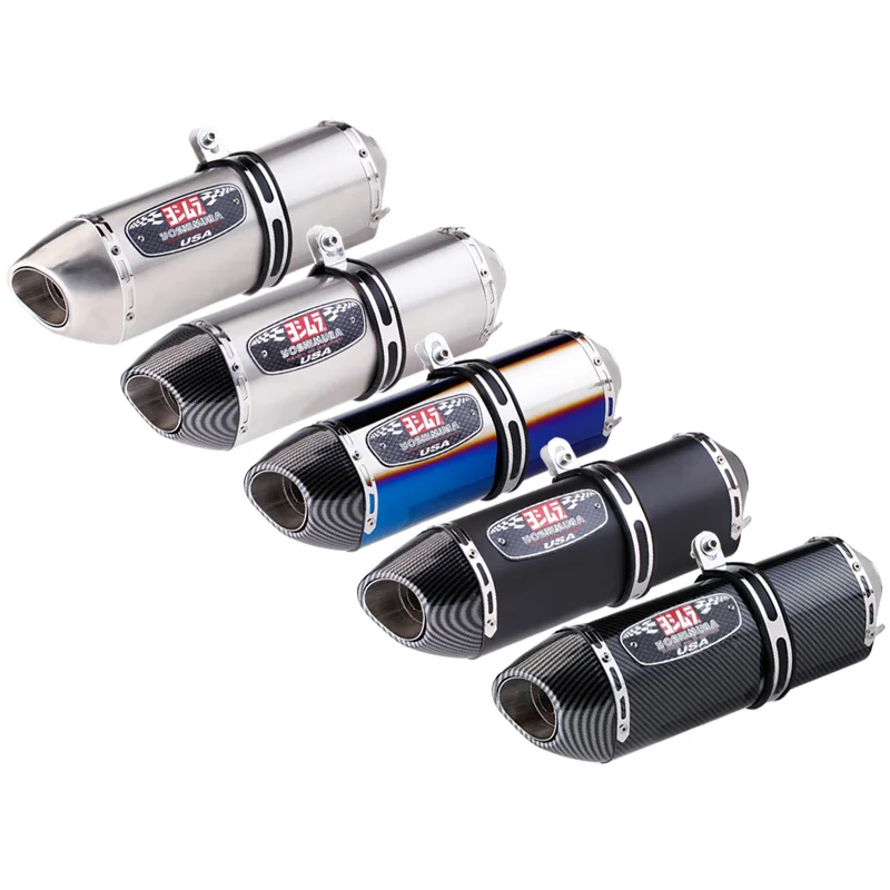 

Inlet 51mm Motorcycle Exhaust Pipe Muffler Yoshimura R77 Escape Moto Slip On Universal for GSR GSXR 600 750 1000 KTM 200 390 etc