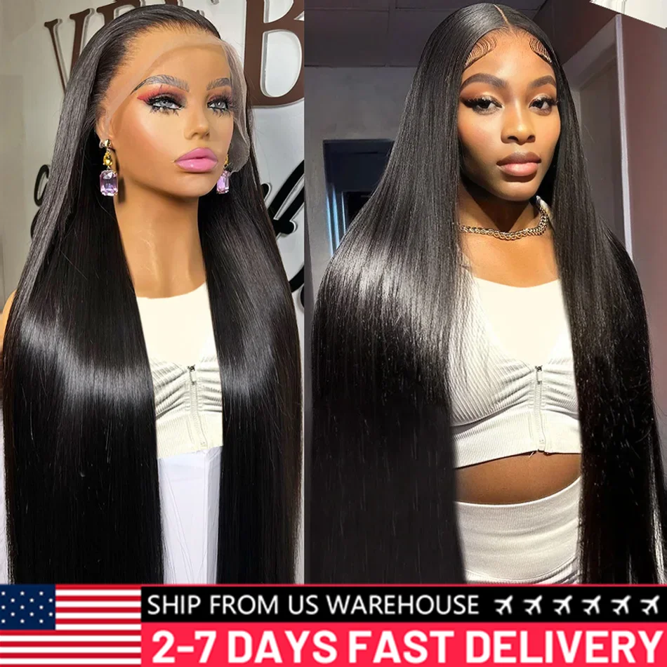 30 38  Inch HD Glueless Straight Lace Wig 13x4 Lace Front Wigs Pre-Cut Lace Human Hair Wigs Ready To Wear Hd Lace Closure Wig