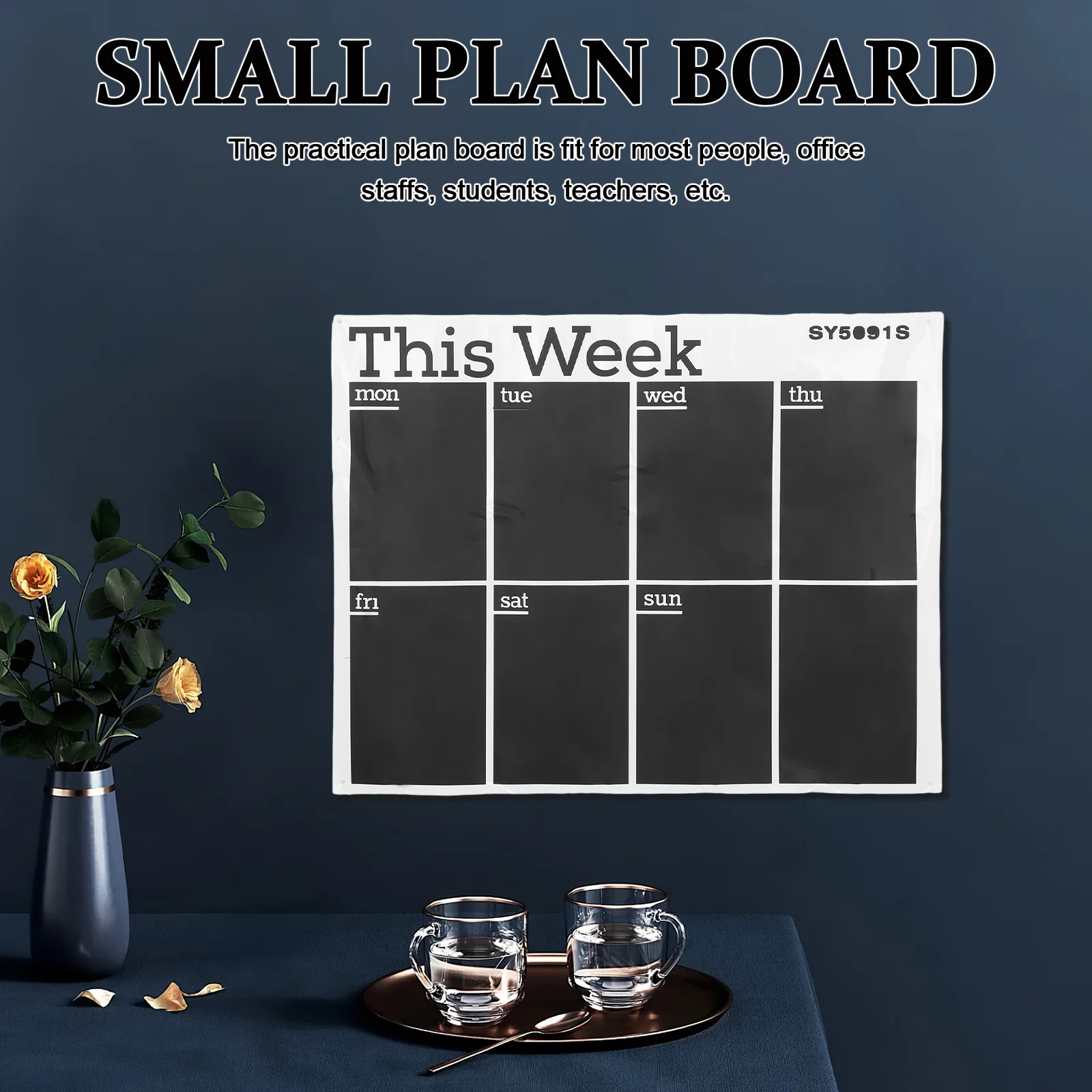 

Cute School Supplies Aesthetic Chalkboard Sticker Removable Plan Board Weekly Schedule Organizer for Home Office