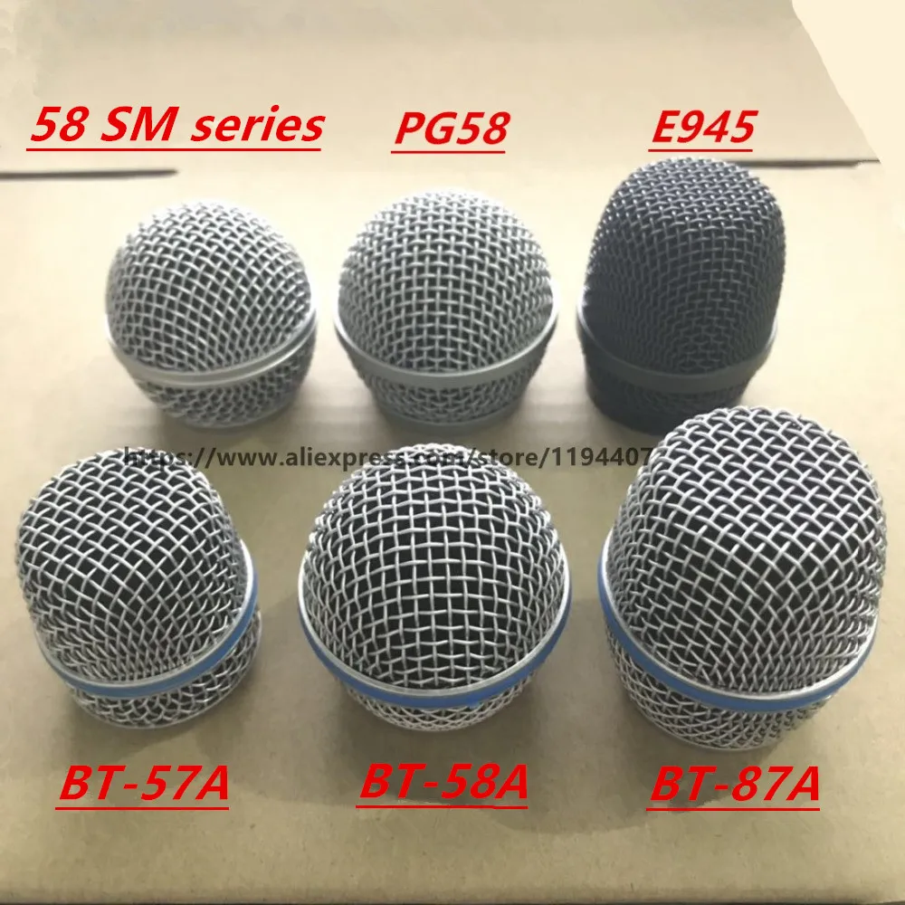 10pcs Top Quality New Replacement Ball Head Mesh Microphone Grille for  Shure BT58 58 SM series PG58 BT57 BTA87 E945 Accessories