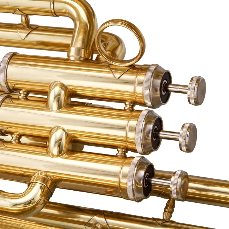 Goldlack-Tuba aus Kupfer-Zink-Legierung mit vertikalem Kolben-B-Ton-Tuba