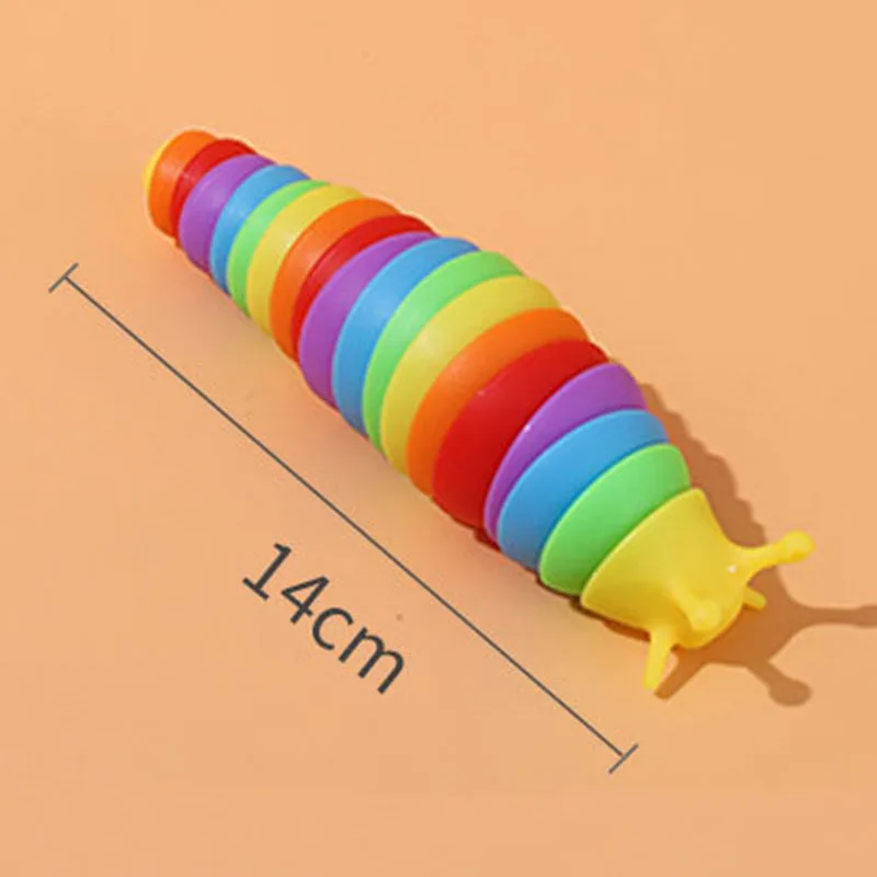 18.5CM 14CM 7CM Colorful Slug Articulated Flexible 3D Slug Shark Fidget Relief Anti-Anxiety Sensory Kids Toys