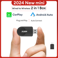 XUDA  Mini Wired to Wireless 2 in 1 AI Box Carplay 5G Wif & Bluetooth 5.0 Android Auto Plug and Play Non-inductive Connection