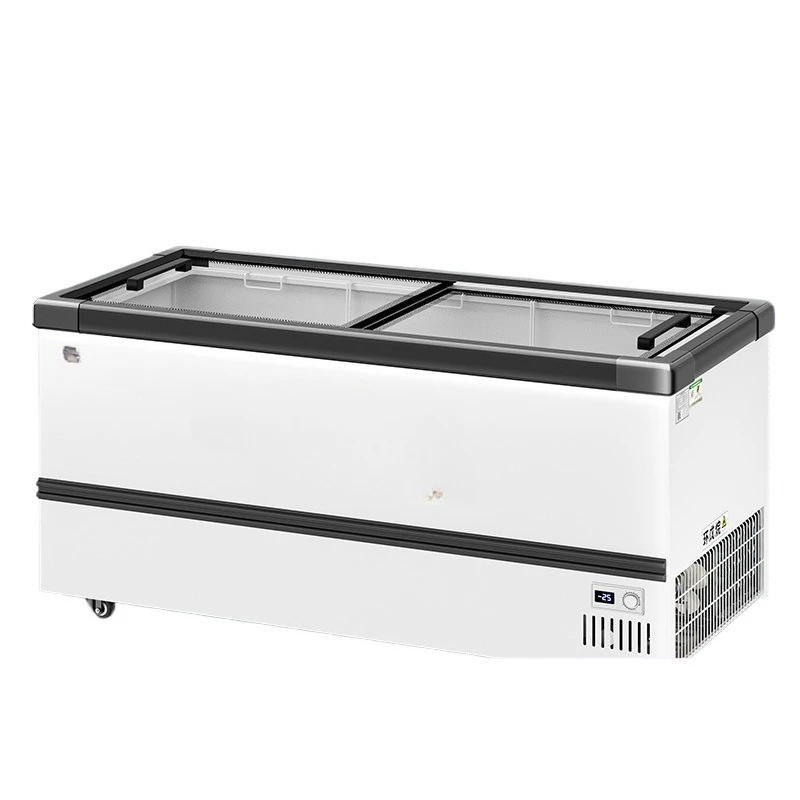 

Freezer, refrigerated display cabinet, horizontal transparent glass cover