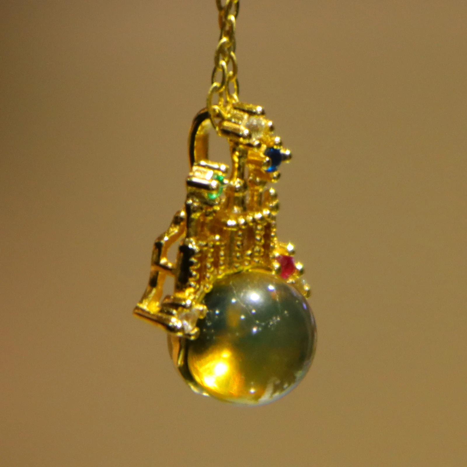 Natural Mexican Blue Amber Sterling Silver Pendant 7mm Castle Design Jewelry for Women Gift