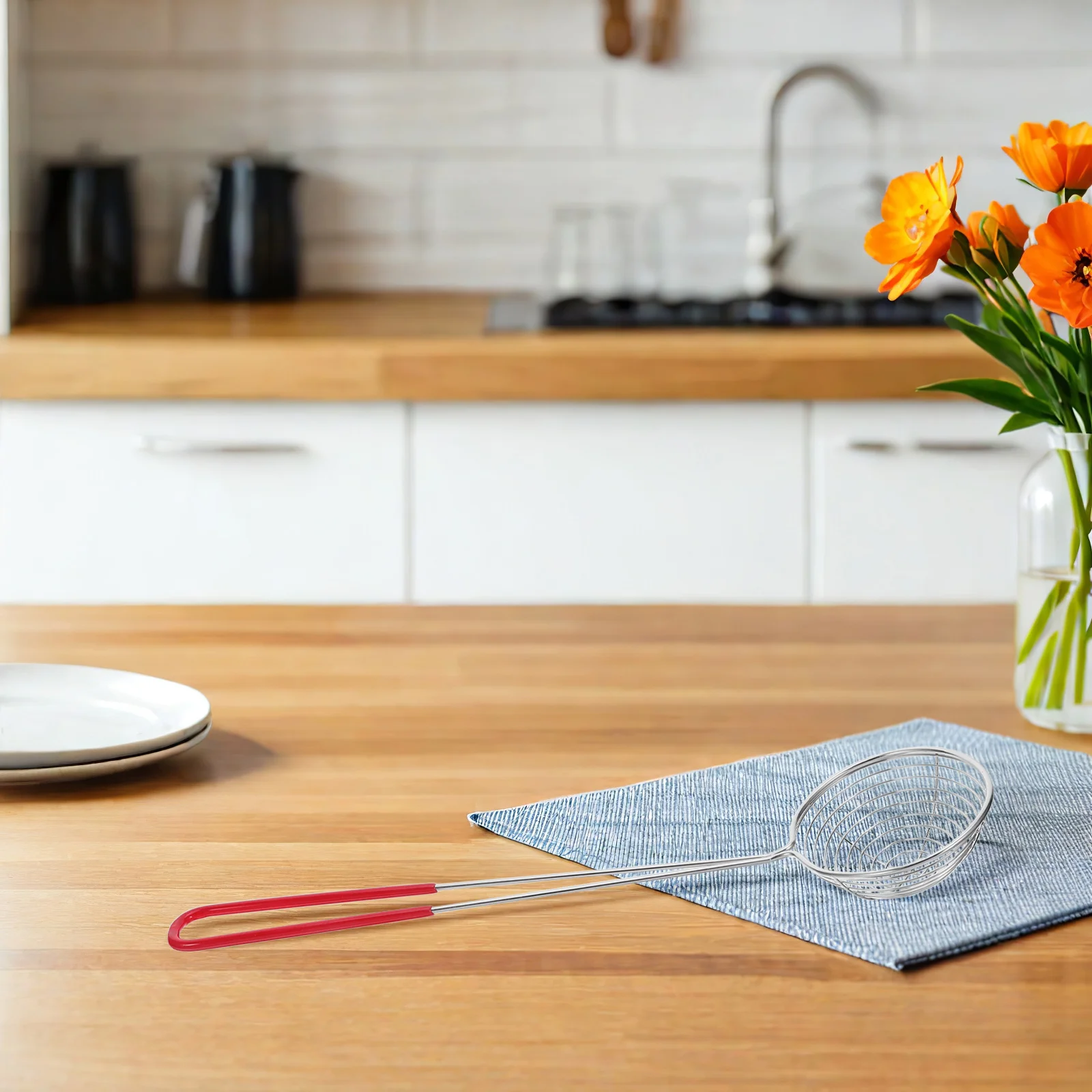 

8 шт., скиммер из нержавеющей стали, ложка, фритюрница, ковш, сито с длинной ручкой, кухонный инструмент для приготовления пищи для жарки, кипячения