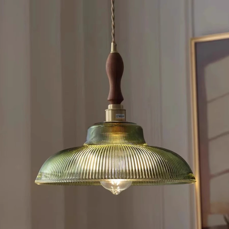 American Style Glass Pendent Lamp, Retro Style Decor Lighting Fixtures for Bedrooms Living Rooms Parlor Balconies Cafes