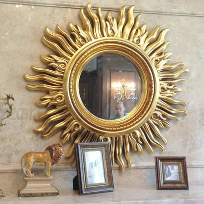 

Sun Apollo Art Wall Mirror Decorative Bathroom Accessory Unique Champion Designs Reflective Art Piece Elegant Wall Decor