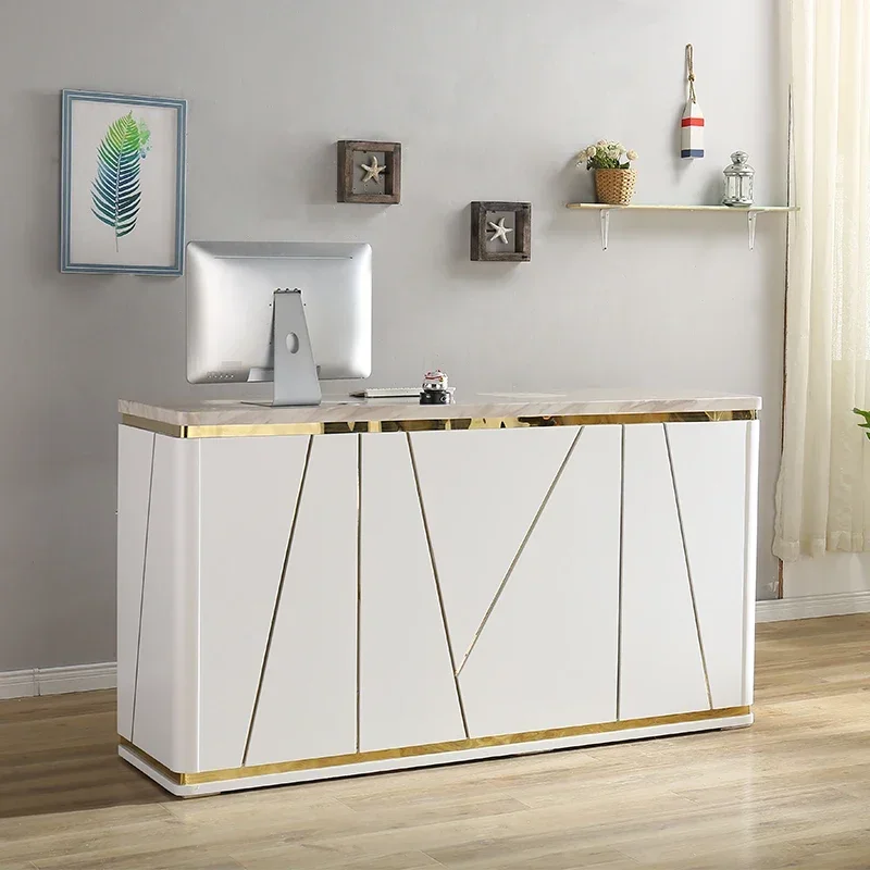 

Restaurant Front Reception Desk Podium Lectern Bar Modern Office Cash Counter Desk Restaurant Modern Bureau Hotel Furniture