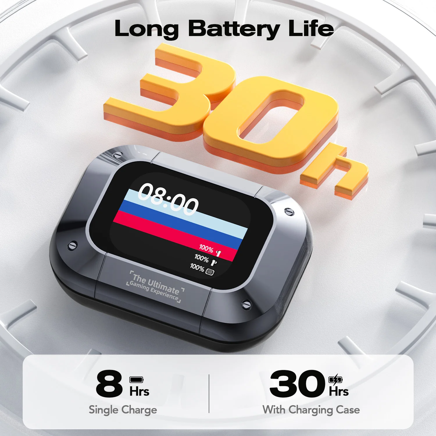 Htc ne25 bluetooth v5.4 fones de ouvido sem fio led display digital redução ruído novo super longo endur