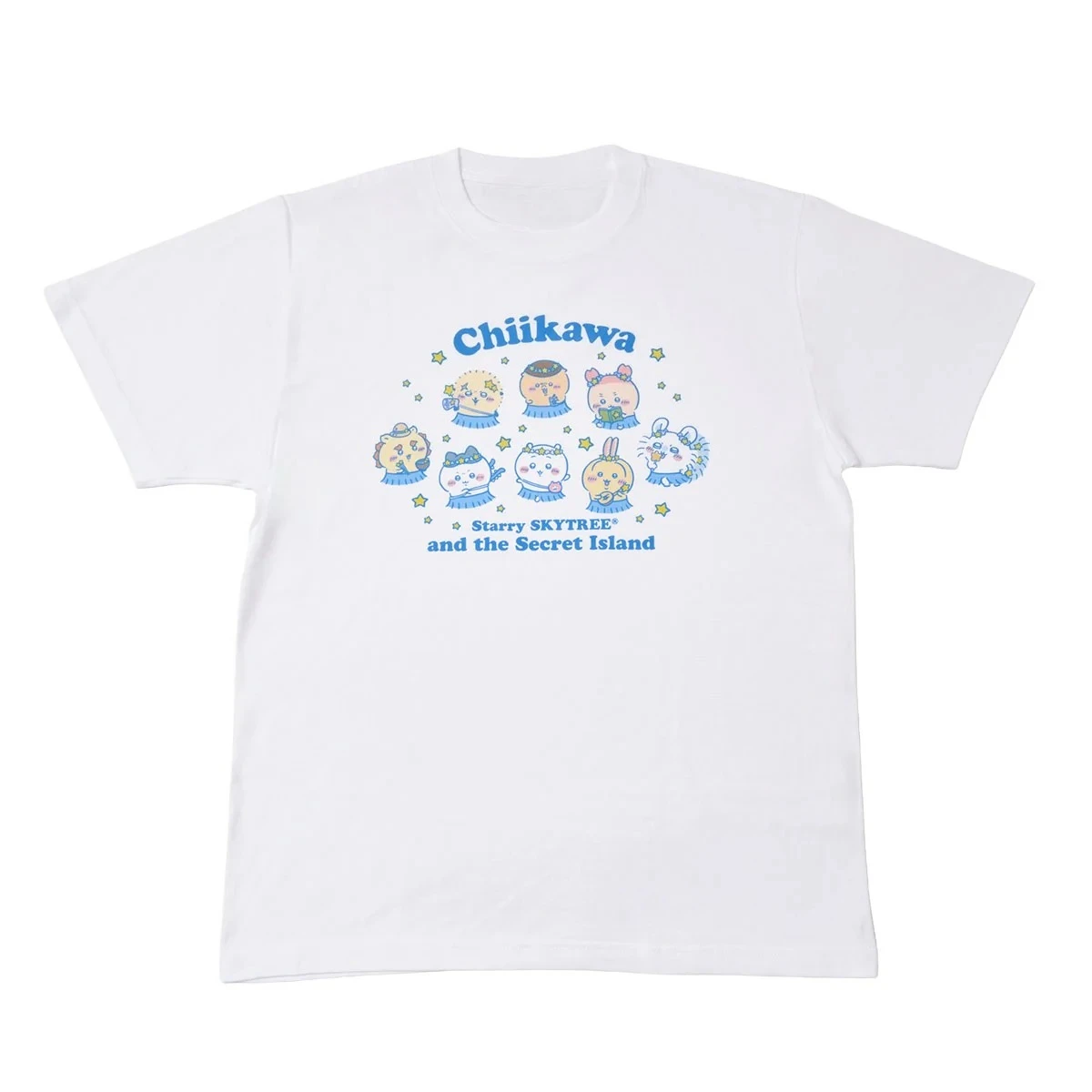 Chiikawas Star Sky Tree & Secret Island Graphic Tee Unisex Cute Cartoon Short Sleeve Anime Streetwear Fashion Tops