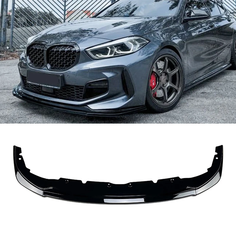 

Glossy black/Carbon Fiber look Front Bumper Lip Diffuser Spoiler For BMW 1-series F40 118i 120i 128ti M Sport 2020+