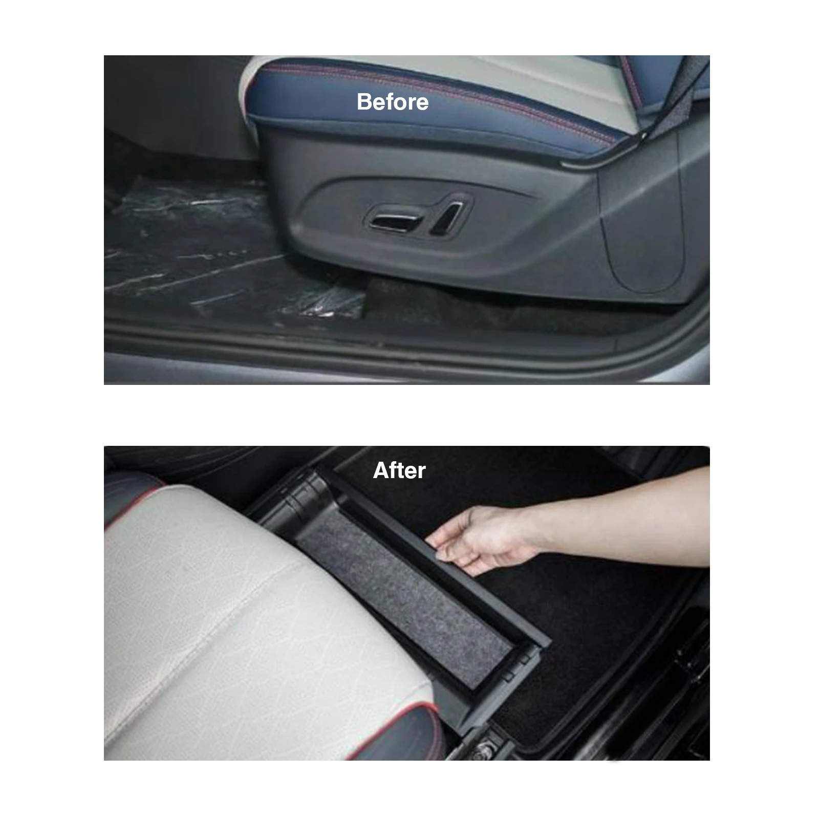 Under Seat Storage Box Under Seat Storage Tray For Byd Atto 3 Yuan Plus 416mmx168mmx68mm Abs Plastic Driver Passenger Tray