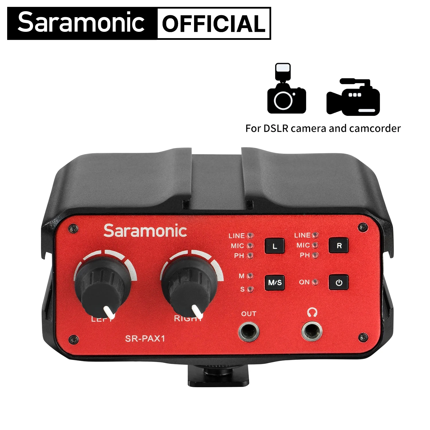 

Saramonic SR-PAX1 2-канальный аудио интерфейс с фантомным питанием двойные XLR 6,3 и 3,5 мм входы для iPhone X 8 7 6 гитары DSLR камеры