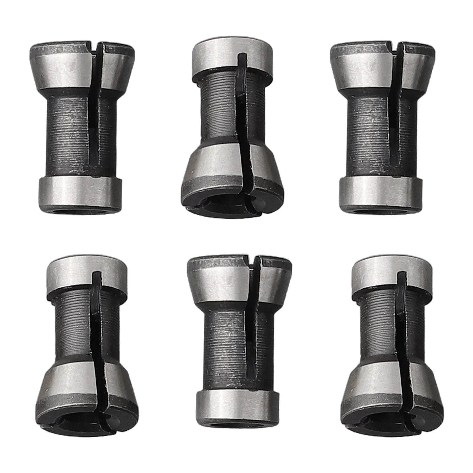 6pcs Collet Chuck Carbon Steel Router Bit Collet Chuck 6/6.35/8mm For Trimming Engraving Machine Power Tool Part Machinery Acce