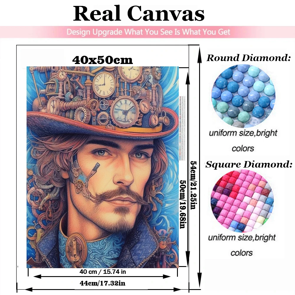 New Arrival Steampunk Beauty Woman Diy Diamond Painting Handsome Man Full Diamond Mosaic Embroidery Cross Stitch For Home Decor