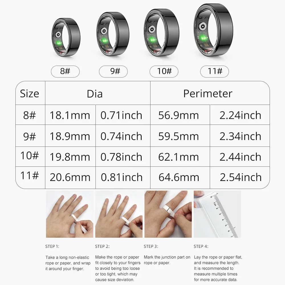 Zordai For XIAOMI R02/R06 Smart Ring Military Grade Titanium Steel Shell Health Monitoring IP68 3ATM Waterproof Multi-sport Mode