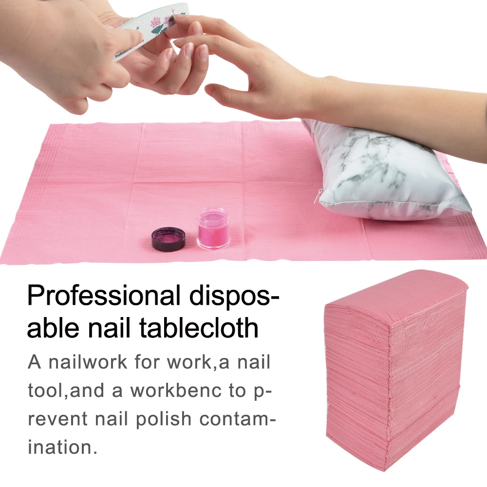 Foldable Nail Polish Disposable Hand Cushion Holder Tablecloth Lint Paper Pad Nails Art Cleaning Hand Mat Napkin Manicure Tools