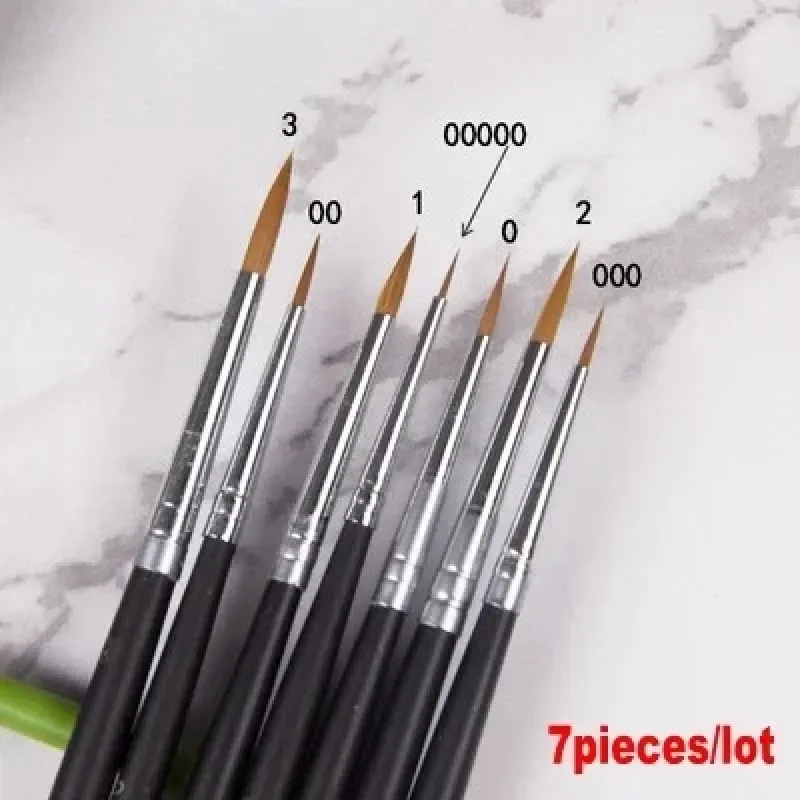 

7pieces /lot 00000#~3# Pointed Painting Brush Outline Pen Combo for Assembly Model Building Military Model DIY XXT725