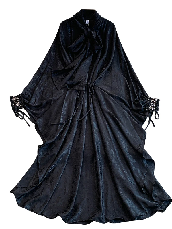 เสื้อคลุมผู้หญิงทรงวี แขนทรงปีกค้างคาว ลายพิมพ์แบบอสมมาตร สำหรับฤดูใบไม้ร่วงและฤดูหนาว เหมาะสำหรับใส่ทำงาน