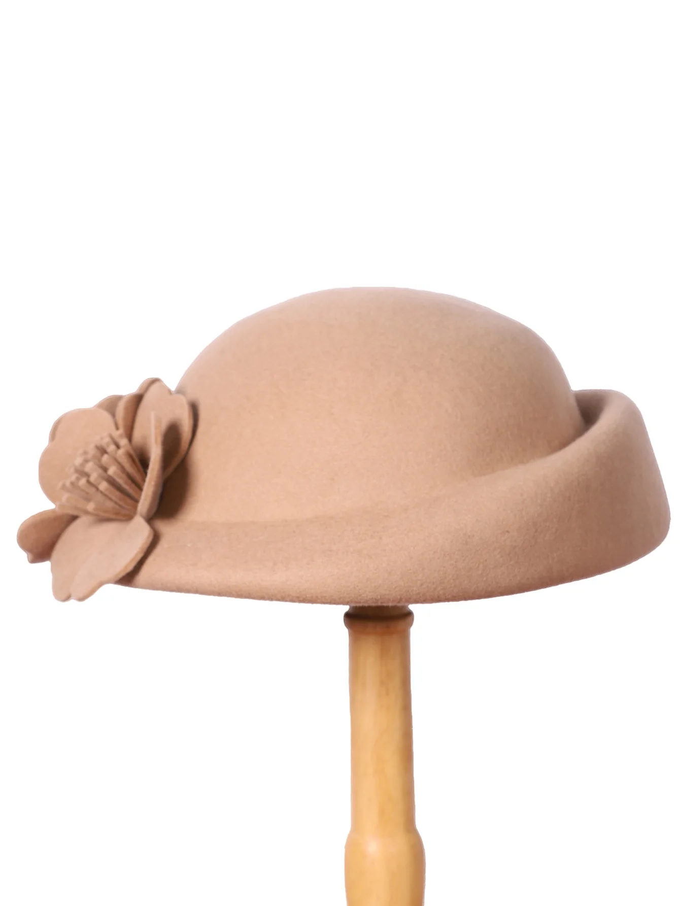 FS Blau Lila Wolle Französisch Baskenmütze Breite Krempe Fedora Hüte Für Frauen Elegante Kirche Hüte Große Blume Damen Hochzeit Tee Party Hut Ken – Detail 8