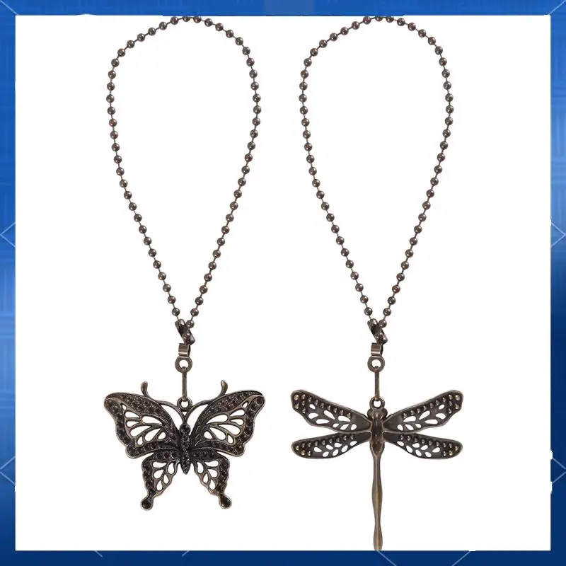 

2 Pack Ceiling Fan Pull Chain Set,Lighting & Fan Pull Chain Pendant Chain Extender,Dragonfly And Butterfly