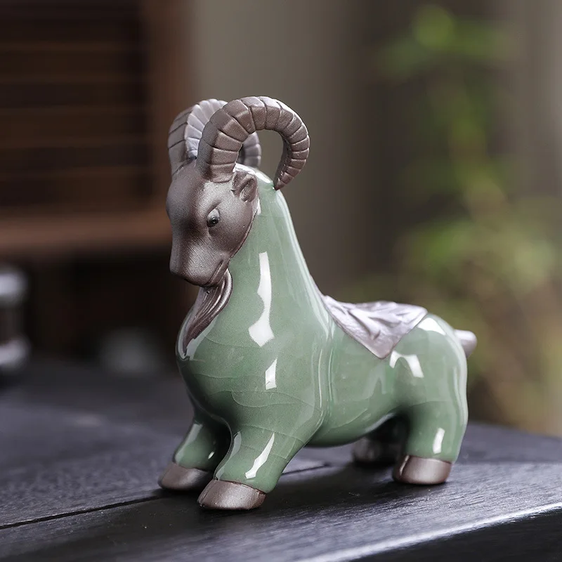 Purple Clay Tea Pet Sheep Figurine Ceramic Personalized Creative Wealth-Attracting Desktop Tea Pet Twelve Zodiac tea pet