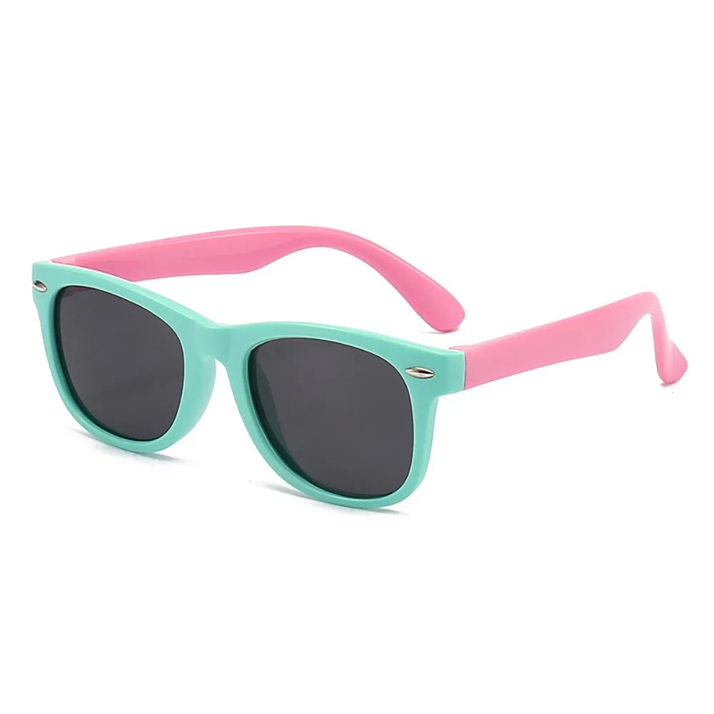 

Fashion Anti UV Polarizer Sunglasses Lightweight Splicing Color Kids Sun Glasses Cool TAC Big Frame Eyewear Seaside Beach