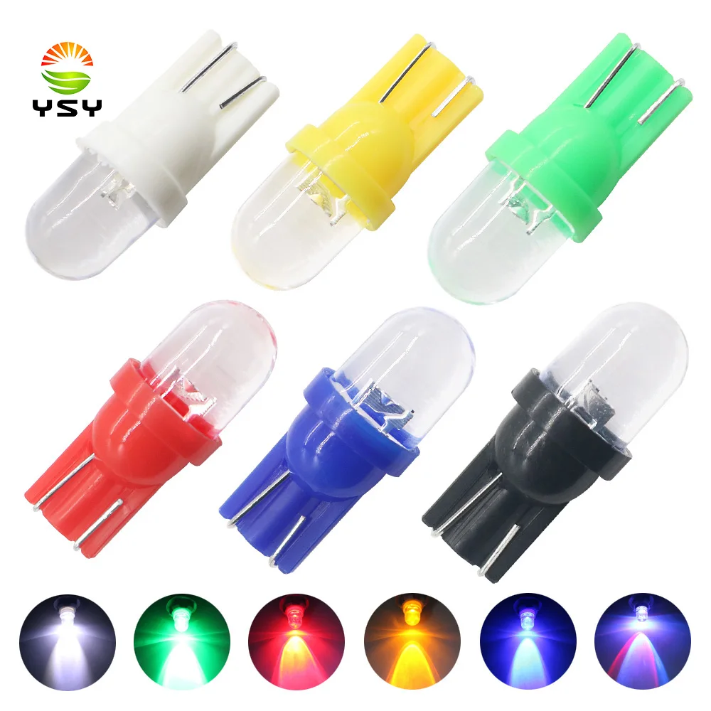 

10Pcs Led Bulb T10 W5W 555 158 192 168 194 Arcade Pinball Lights Transparent Lens Instrument Cluster Panel Car Door Lights 12V