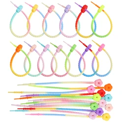 Cute Candy Color Silicone Reusable Bag Ties Keychain Exquisite Lanyard Strap Key Ring Car Key Chains For Handmade Jewelry Gifts
