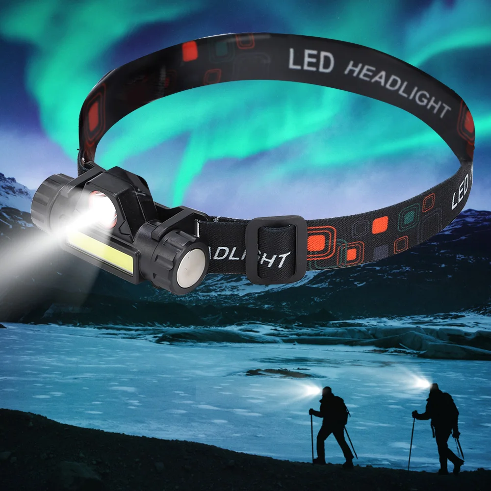 Linterna LED resistente al agua con carga USB, linterna frontal brillante para ciclismo, Camping y exteriores