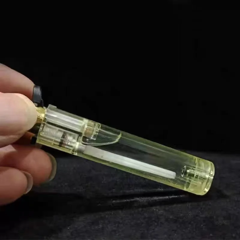 5 قطع جديدة شفافة الرجعية الصوان بكرة البلاستيك القابل للتصرف ضئيلة مفتوحة لهب ولاعة منزلية #3