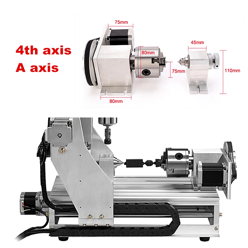 산업용 CNC 라우터 조각기, 3020 조각 드릴링 및 밀링 머신, 800W, 3 축, 4 축