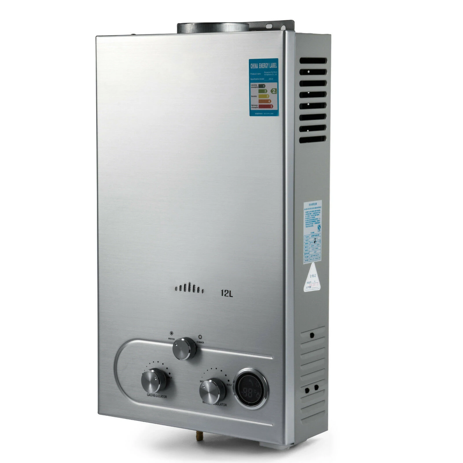 Ao ar livre de aço inoxidável 12l glp gás propano tankless imediato aquecedor de água quente caldeira com chuveiro kits