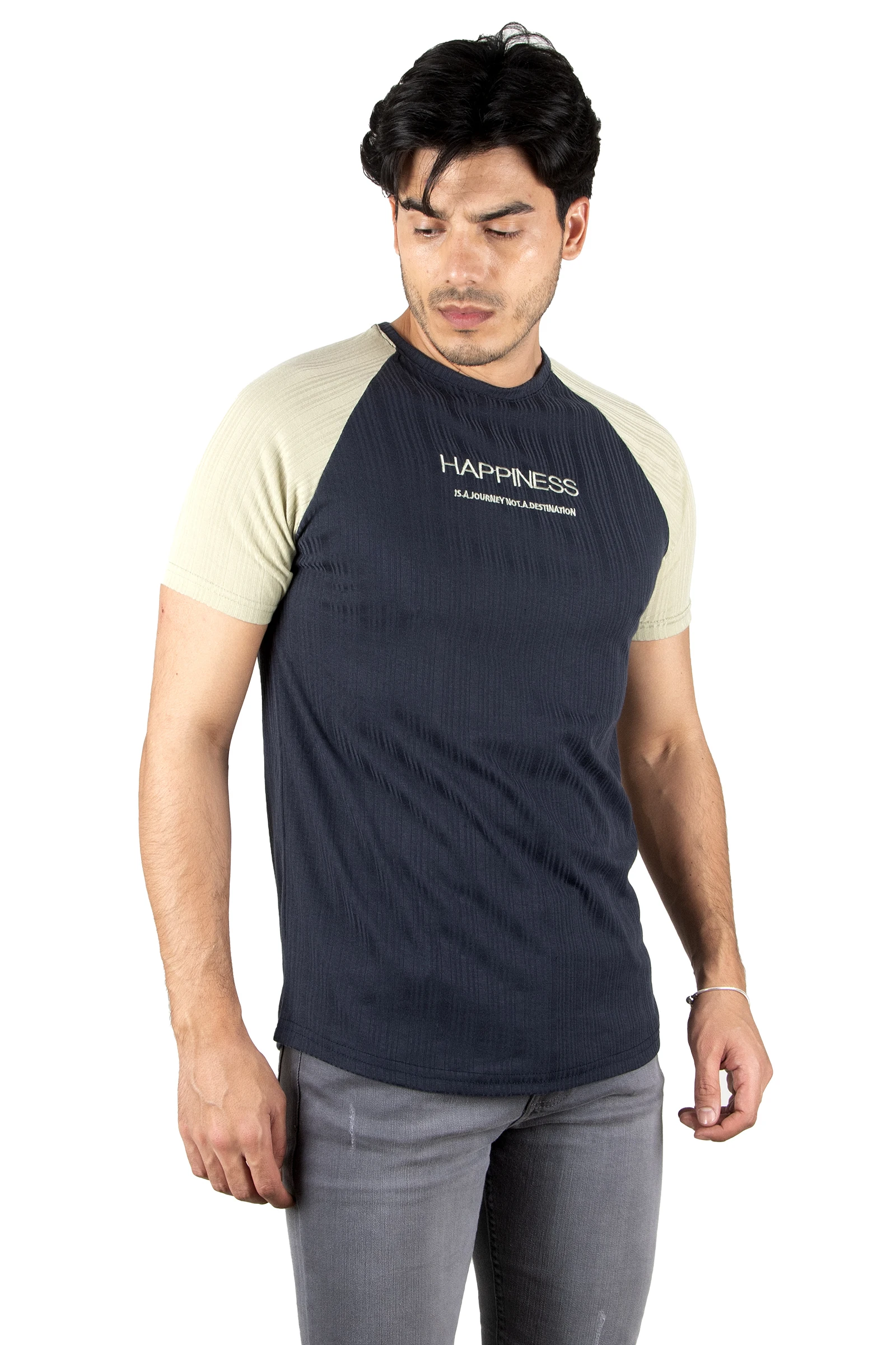DeepSEA Line Patterned Handles Colorful Bicycle Neck T-Shirt 2306601 image 5