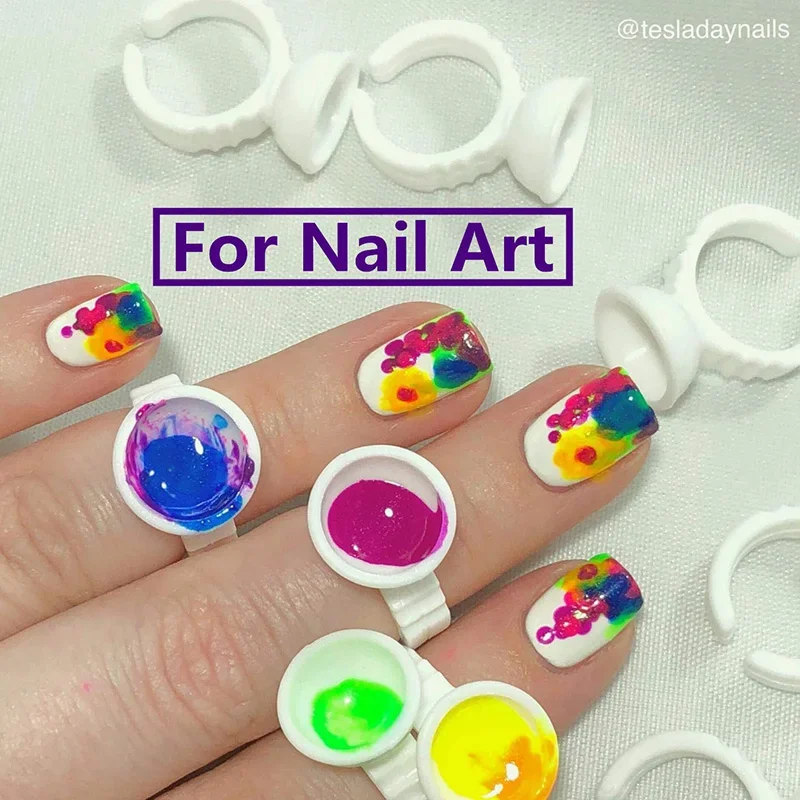 50/100 шт. Клеевые кольца для наращивания ресниц Nail Art Держатели клея Для ресниц Pallet Cups для татуировок Пигмент Инструменты для макияжа