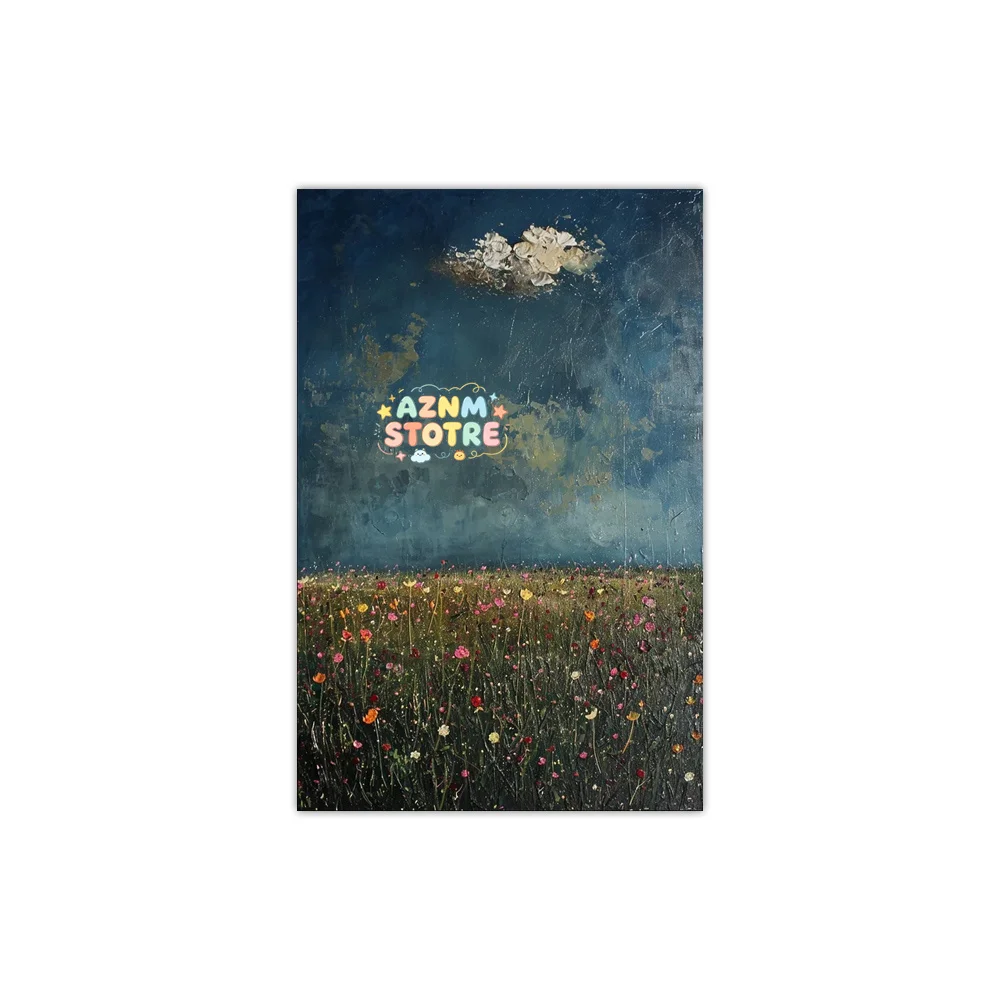 1PC Frameless Spring Wildflowers Field Posters Canvas Painting Vintage Floral Botanical Landscape Wall Art Home Farmhouse Dec