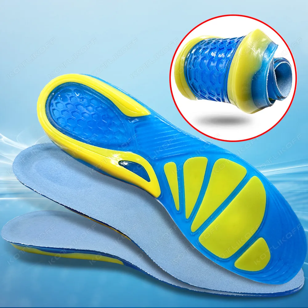 Thicken Silicone Gel Soft Sport Shoe Insoles Shock Absorption Massaging Insole Anti-slip Foot Care For Feet Shoes Sole Pads