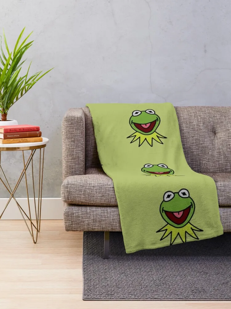 Kermit The Frog Throw Blanket Decorative Sofas bed plaid Plush Blankets