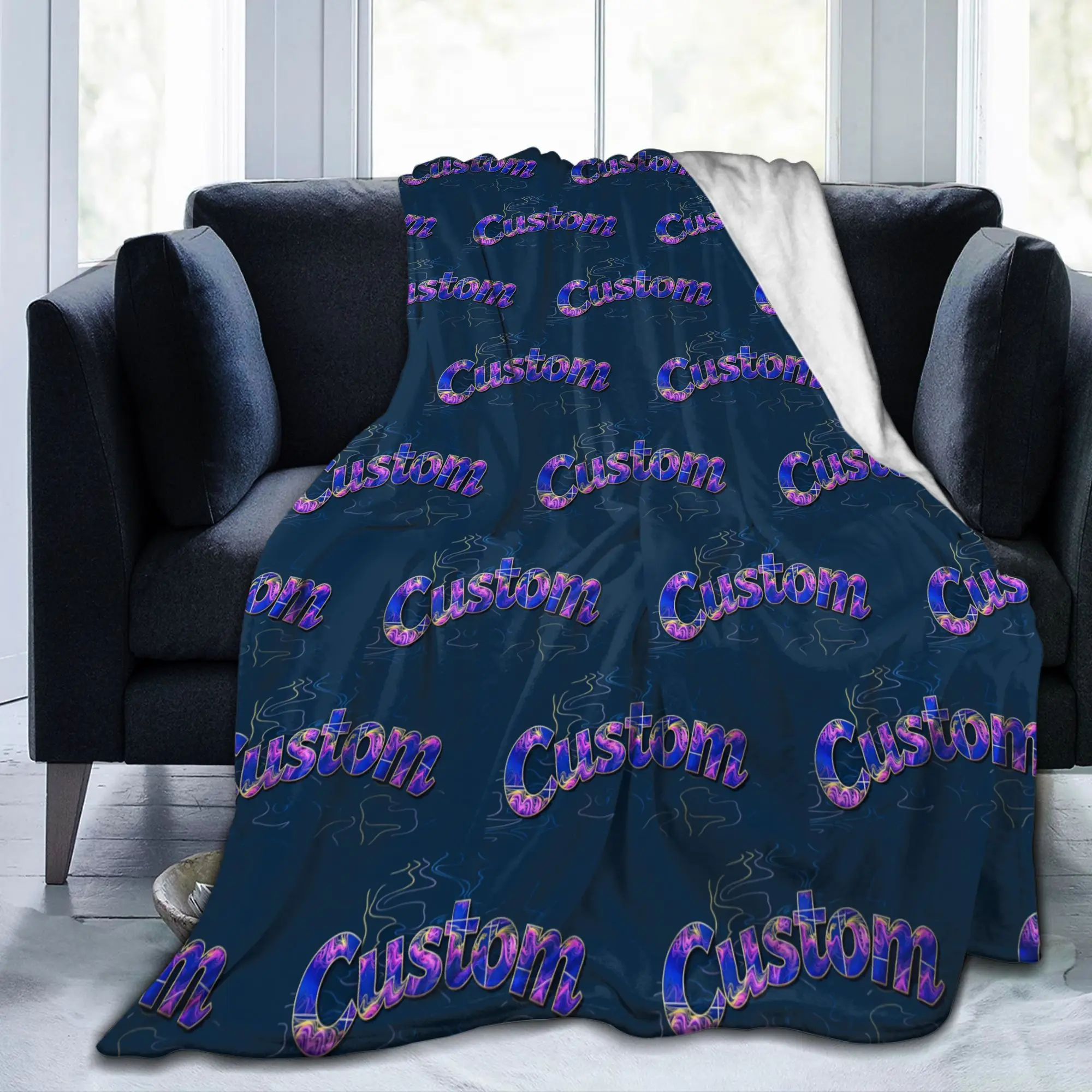 Custom Custom Your Design Blanket Soft Fleece Spring Warm Flannel Text Name Throw Blankets for Sofa Home Bedroom Bedspread