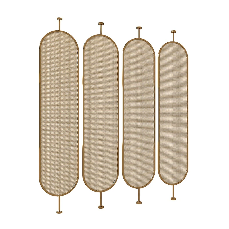 Japanese-style solid wood rattan screen partition living room home home homestay villa hotel rotatable entrance background wall