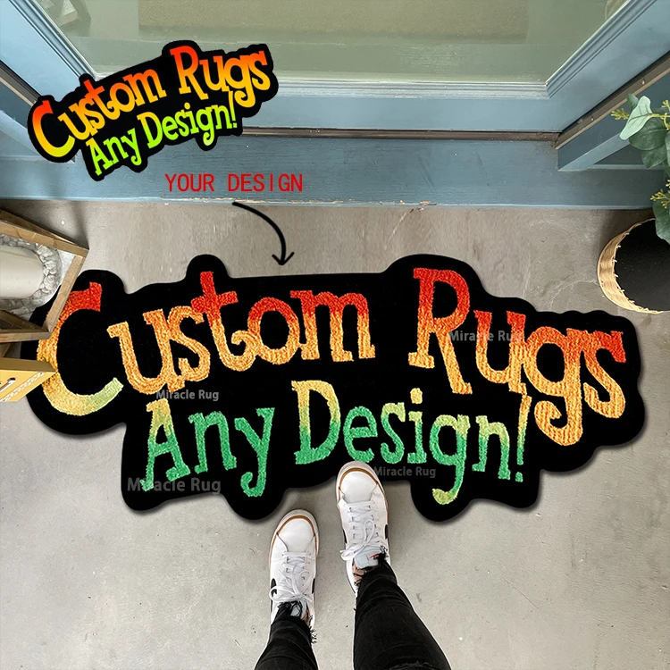 Manufacturer Office Rug Custom Tuft Rugs Cool Personalized Shape Design Anime Bedroom Die Cut Floor Rug Carpet Logo