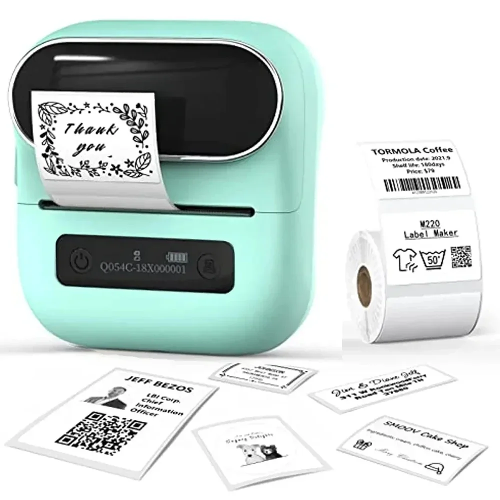 M220 Label Printer 75mm Thermal Label Maker for Barcode Address Labeling Mailing File Folder Labels for Phone & PC 2025 Newest