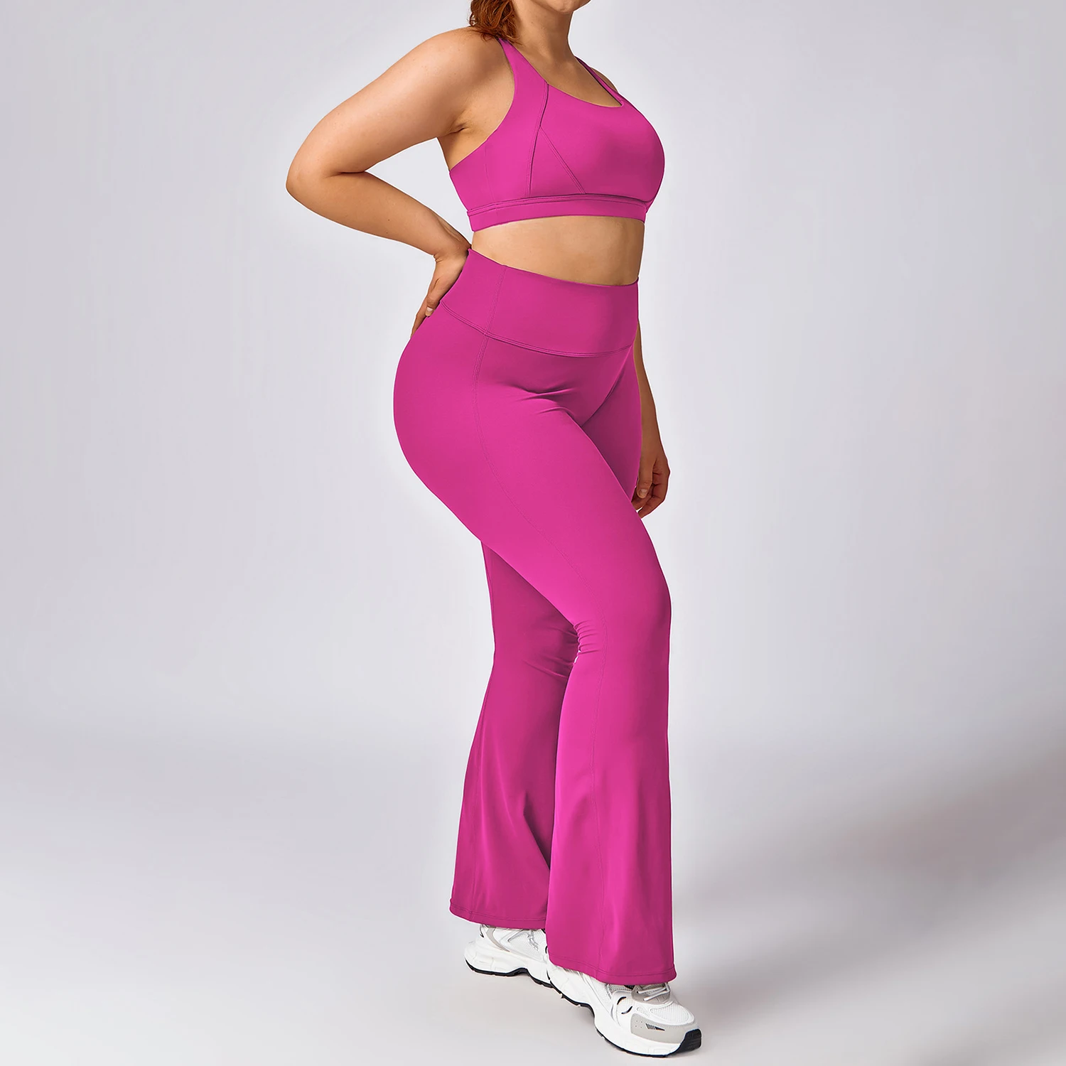 Sportswear Woman Gym Plus Size Yoga Flared High Waist Breathable Wide Leg Pant Gym Sports Slim Flared Tight Pants Dance Trousers