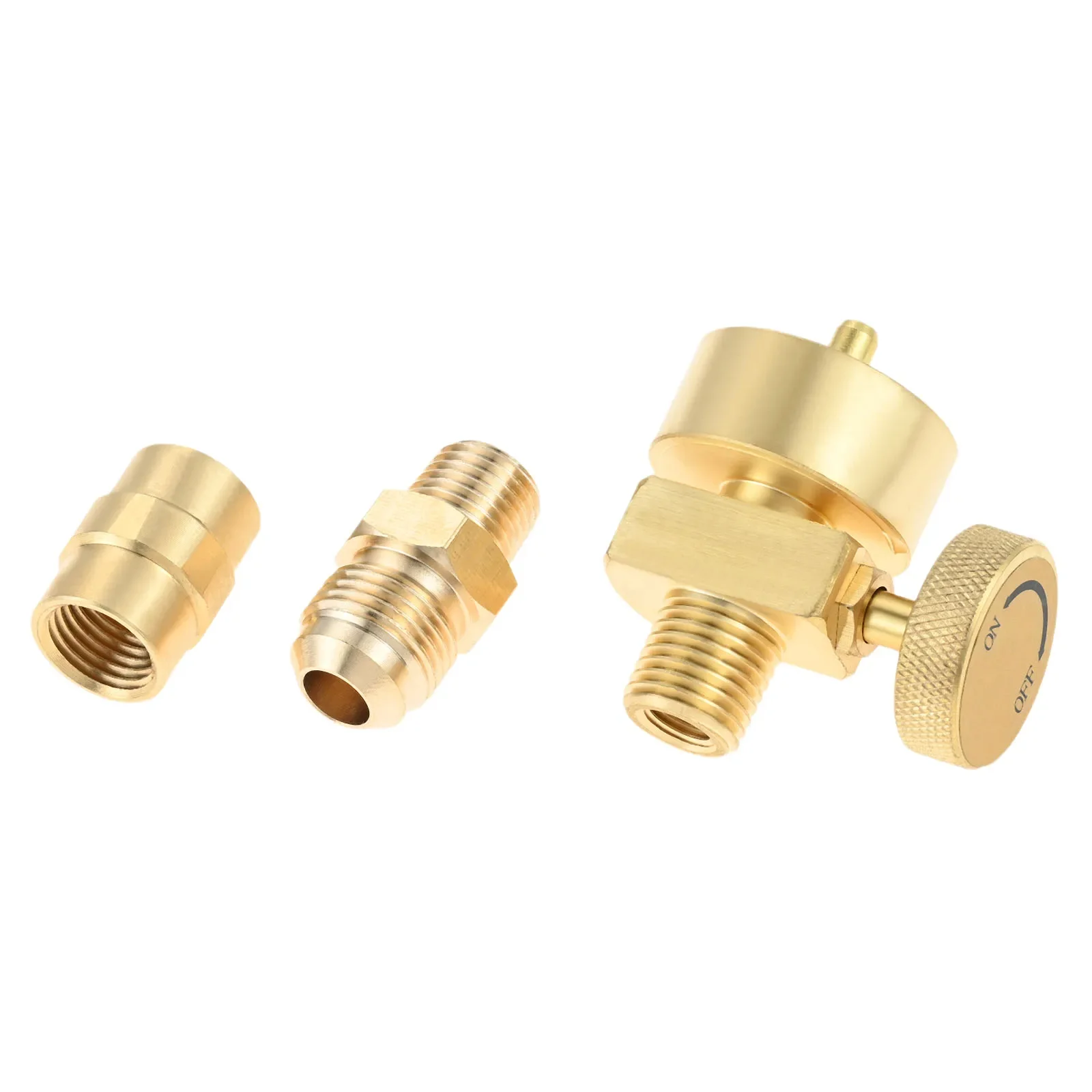 3 قطعة/المجموعة النحاس 1LB خزان البروبان عبوة محول مع 3/8 "متوهج x 1/4" NPT ذكر الأنابيب موصل و 1/4 "x 1/4" NPT مقرنة مجموعة