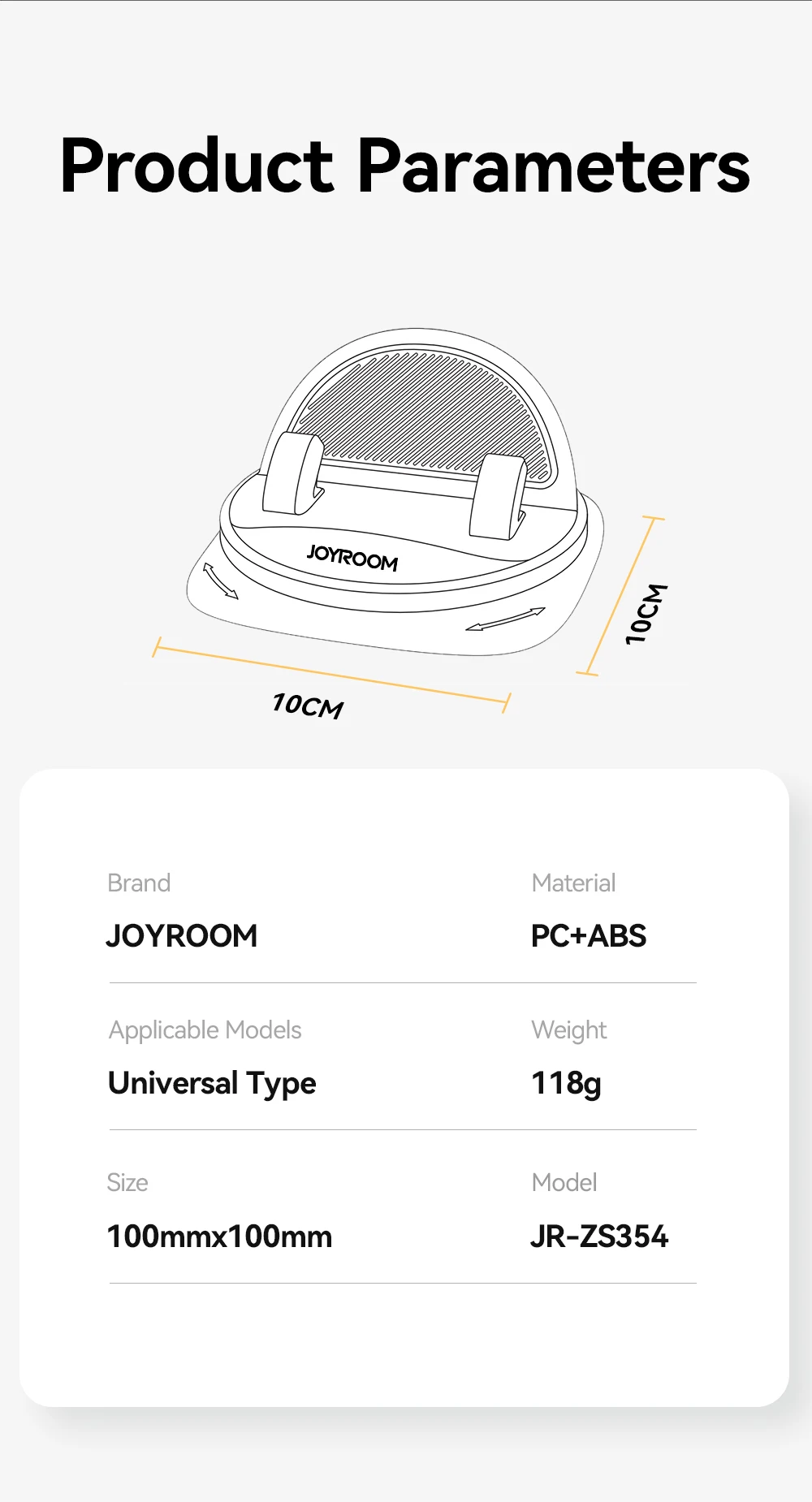 Joyroom Armaturenbrett Autotelefonhalter Universal 360° ° Rotations-Silikon-Telefonhalterung, Einhandbedienung, Telefonhalter für den Einsatz im Auto – Detail 13