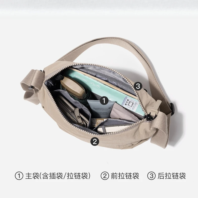 FOUVOR sac à bandoulière simple pour femme imperméable grande capacité multi-poches décontracté léger sacs à bandoulière de banlieue 3071-02