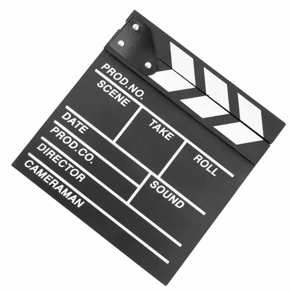 

Black Wooden Clapper Board Film Movie Production Tool Role Play Photo Prop Scene Take Date Magnet Built-In