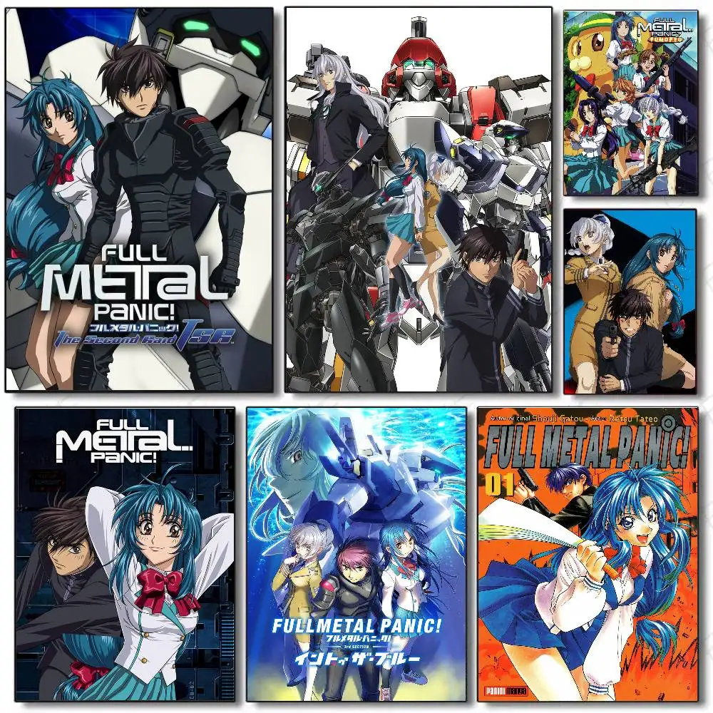 Anime Full Metal P-Panic Poster-Kunst, selbstklebende Wanddekoration, wasserfest, für Zuhause, Wohnzimmer, Schlafzimmer, Bar, ästhetische Dekoration