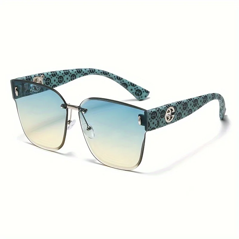 1pcs Fashionable new high-end women's sunglasses gradient color large frame UV resistant sunglasses to modify face shape image 4